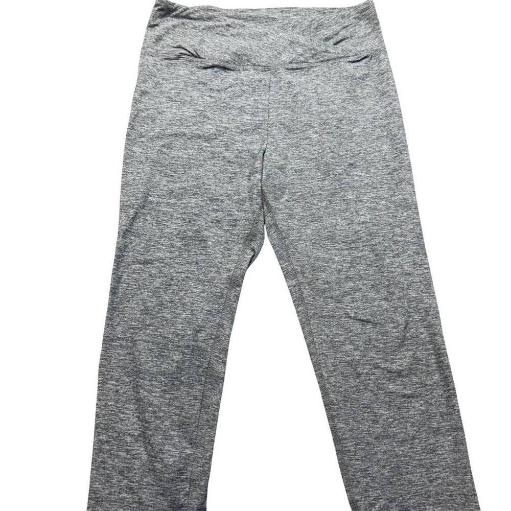 Serra Womens Gray Space Dye Crossover Waist Cropped Leggings Medium 125A4